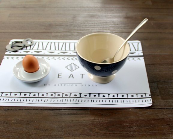 Placemat 2 stuks zwart wit Grafisch