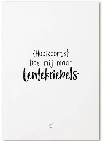  (Hooikoorts) doe mij maar Lentekriebels