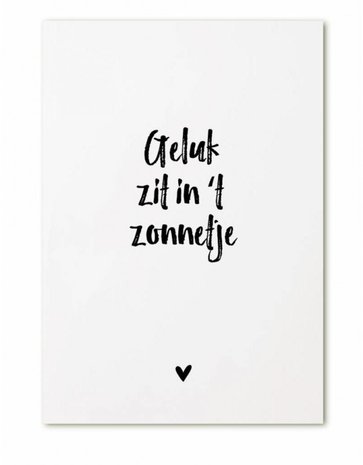 Kaart Geluk zit in 't zonnetje