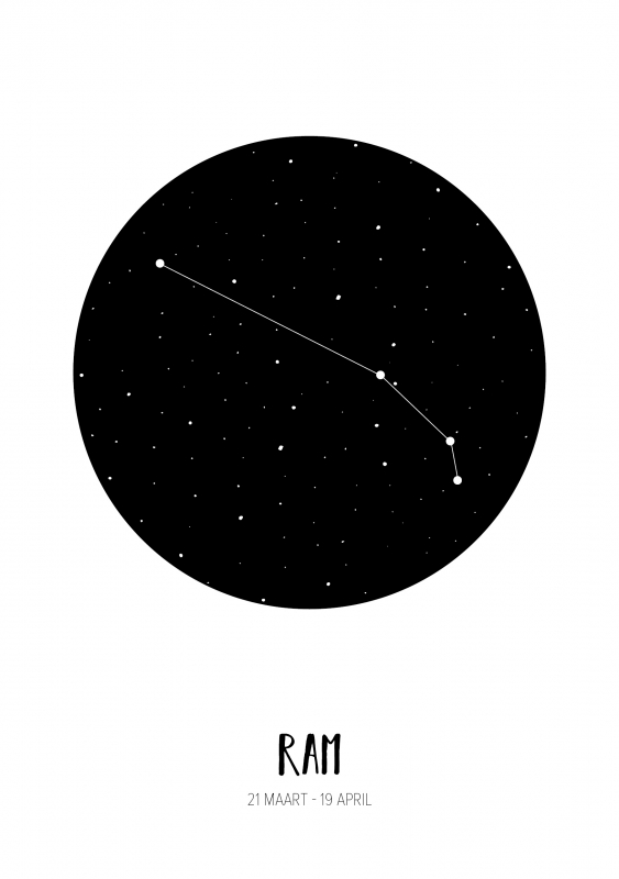 Mini Poster • sterrenbeeld Ram | Lief Leven - Lief Leven