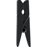 Knijpertjes zwart 3,5 cm (24 stuks) | Hout