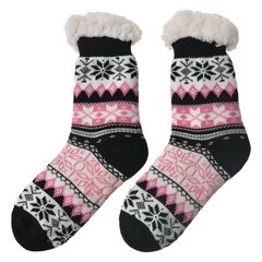 Huissokken one size Zwart/Roze Sneeuwvlok 36-41