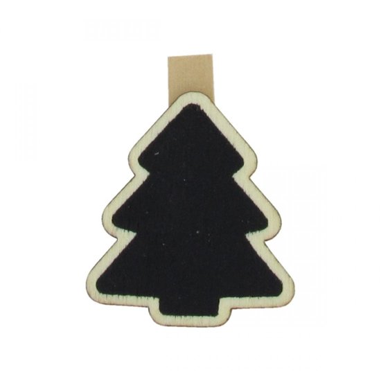 Krijtbordje op knijper kerstboom 3,5 cm (8 stuks)