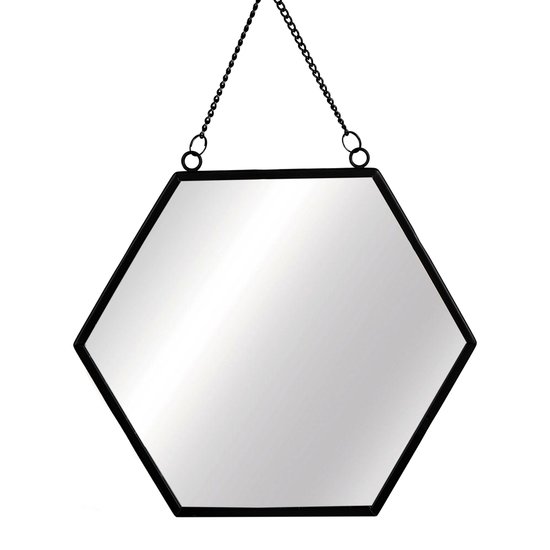 Spiegel Zwart Hexagon 36 x 27CM     