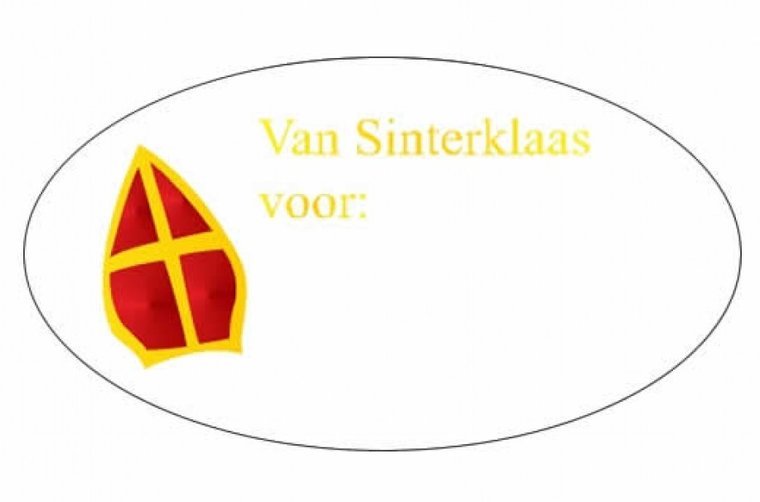 Cadeausticker Mijter | 10x | Van Sinterklaas voor..