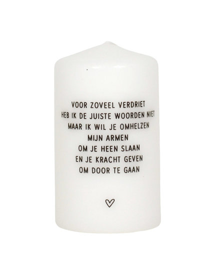 Kaars met gedicht 'Voor zoveel verdriet..'