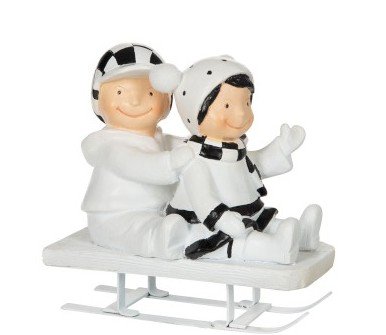 Kinderen op slee winterdecoratie J-Line