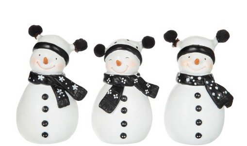 Sneeuwpop Zwart Wit 3 ass. J-Line
