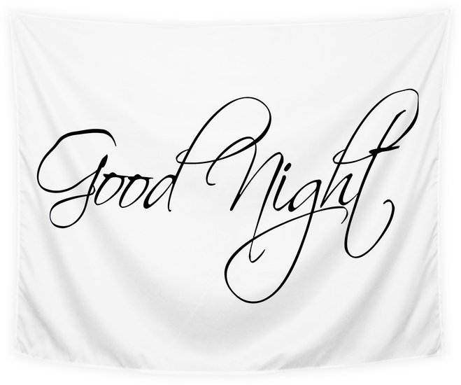 Wandkleed Good Night Zwart wit