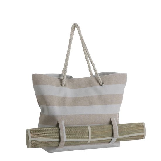 Strandtas beige met strandmat