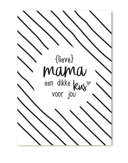 Cadeaukaartje Lieve mama een dikke kus voor jou