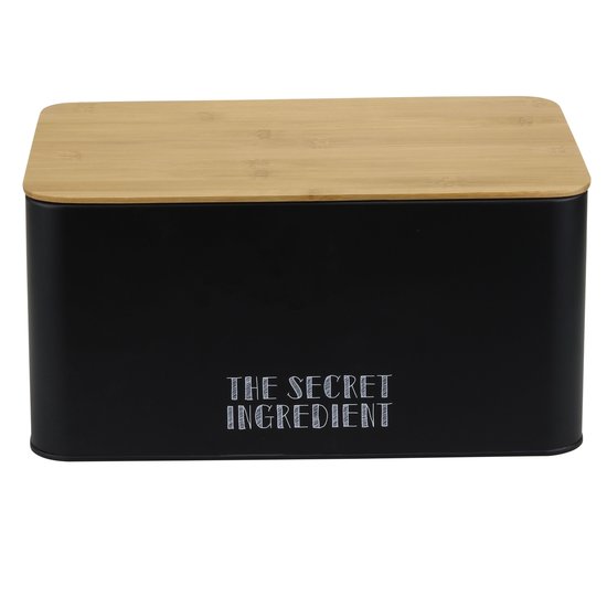 Broodtrommel 32x21x16 cm zwart Secret Ingredient