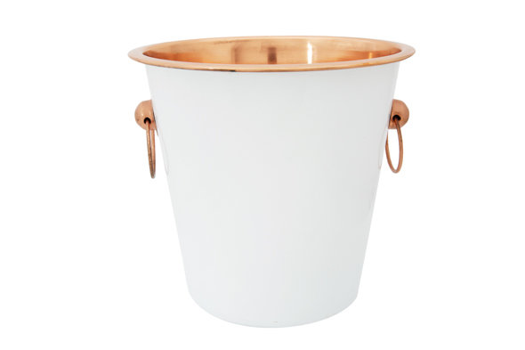 Wijnkoeler / Champagne koeler Wit/Koper 21 cm