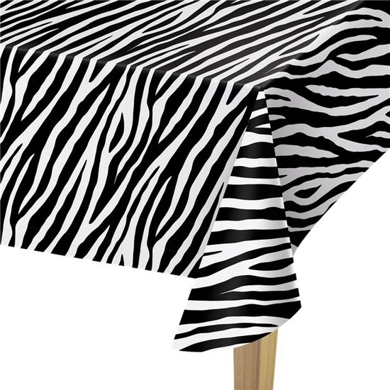 Zebra Print tafelkleed- 1.37m x 2.7m plastic