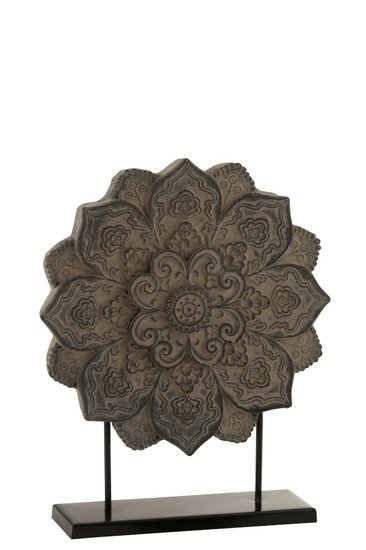 Mandala ornament Op Voet Grijs J-LINE