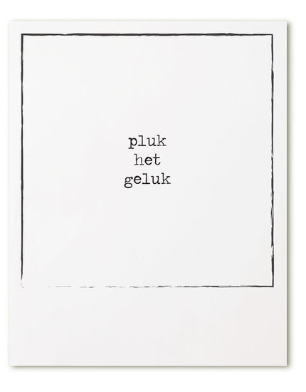 Retroprint kaart Pluk het geluk