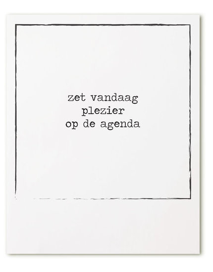 Retroprint kaart Zet vandaag plezier op de agenda