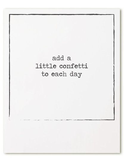 Retroprint kaart Add a little confettie to each day