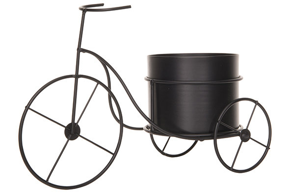 BLOEMPOT ZWART 29X13XH20CM FIETS