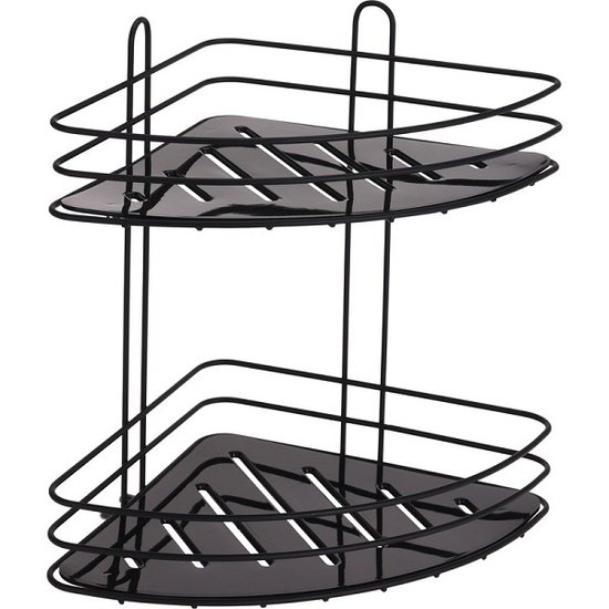 Badkamerrek metaal 20x20x23cm zwart