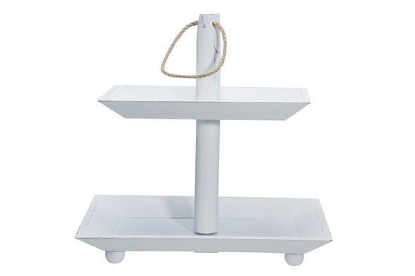 ETAGERE 2 LAGEN WIT HOUT 30X20XH30CM