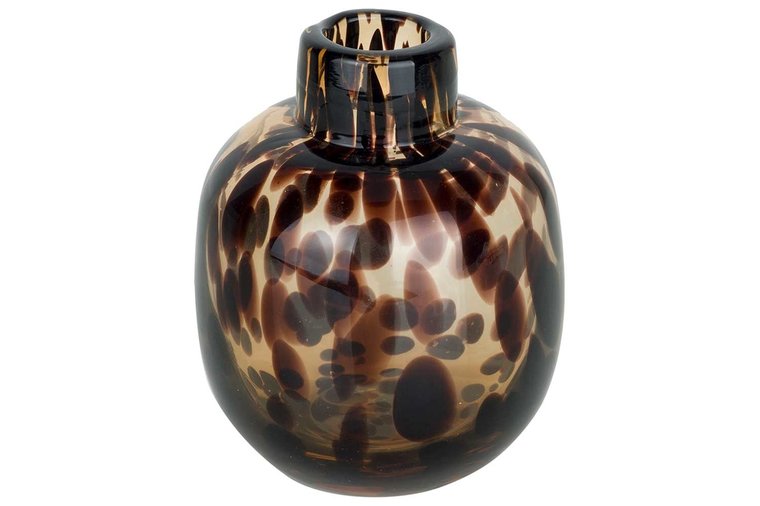VAAS PANTER BRUIN 10X10XH11CM ROND GLAS