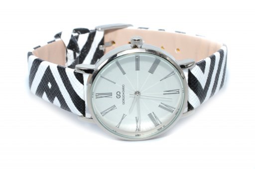 Horloge zwart wit zig zag 