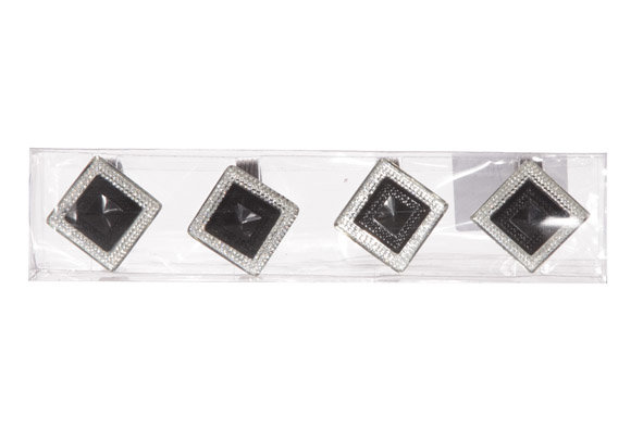 SERVETRING RUIT SET4 ZWART 3X3.5X3.5CM 