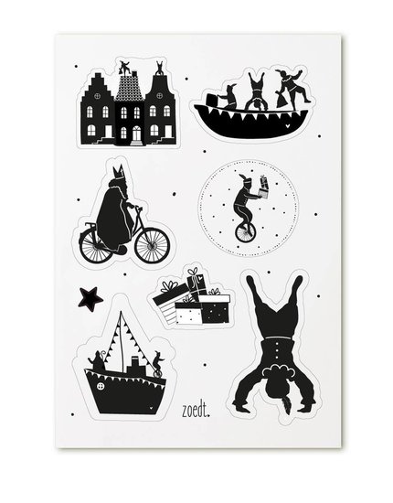 Sinterklaas cadeau stickers 15 stuks Zoedt