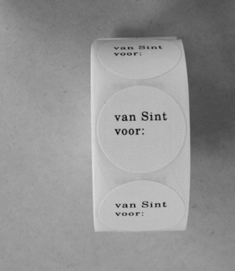 Cadeaustickers  zwart wit 10x Van Sint voor..