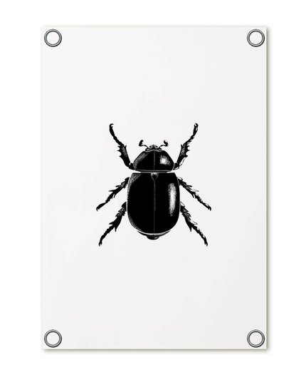 Tuinposter wit met geïllustreerde Kever ZOEDT