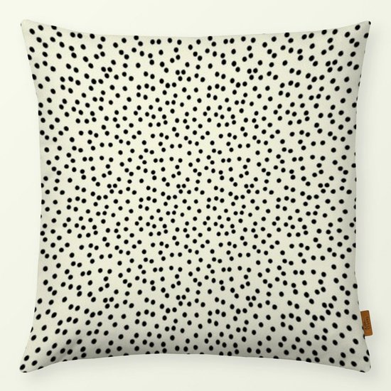 KUSSEN CREME ZWART DOTS 40X40CM