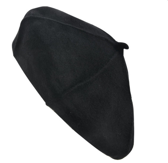 Baret zwart wol