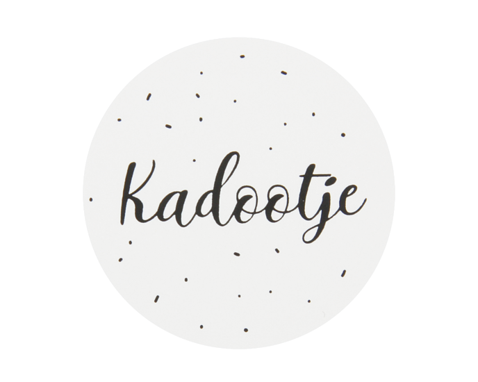 Stickers Kadootje - Wit/zwart stippen 5 X