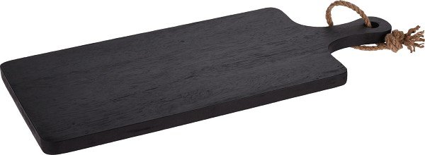 Snijplank / hapjesplank zwart met handvat 50x15x2cm