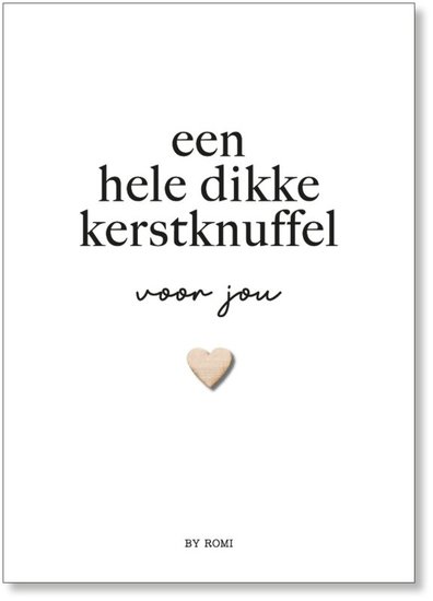 Kerstkaart / Een hele dikke kerstknuffel / Hartje