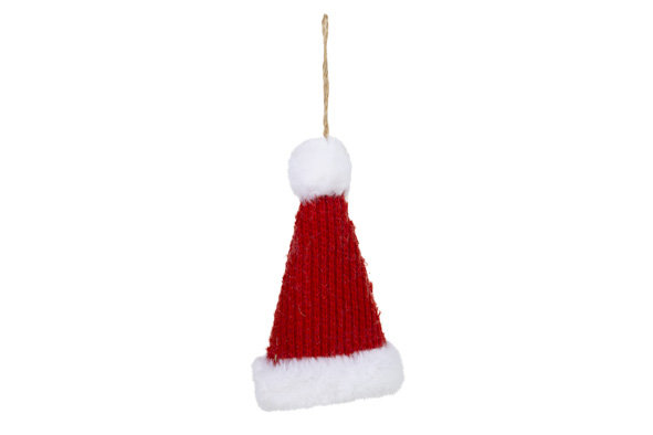 KERSTMUTS HANGER ROOD 16X10XH5CM TEXTIEL