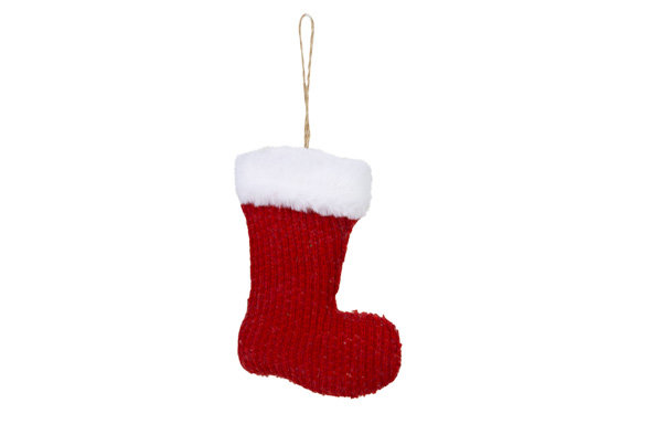 KERSTLAARS HANGER ROOD 17X13XH5CM TEXTIEL