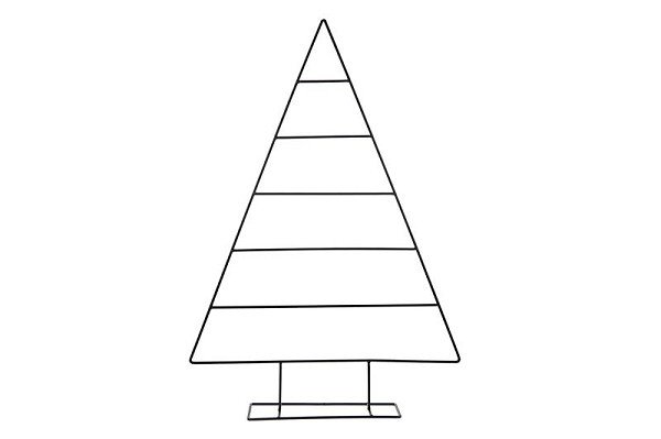 Kerstboom van metaal zwart 78cm