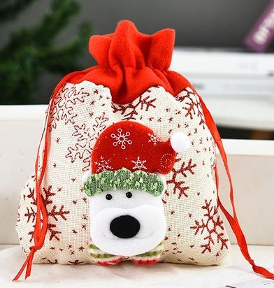 Kerst cadeau zakje textiel 21x24cm Dog
