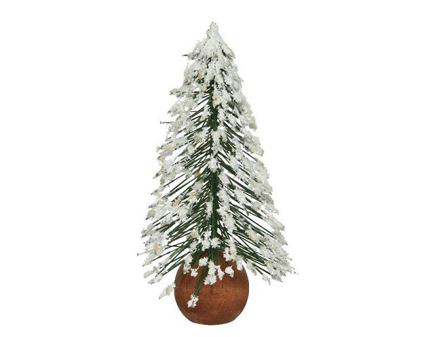 Mini kerstboom met sneeuw dia5x14cm