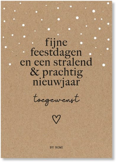 Kerstkaart / Fijne feestdagen en een stralend Nieuwjaar