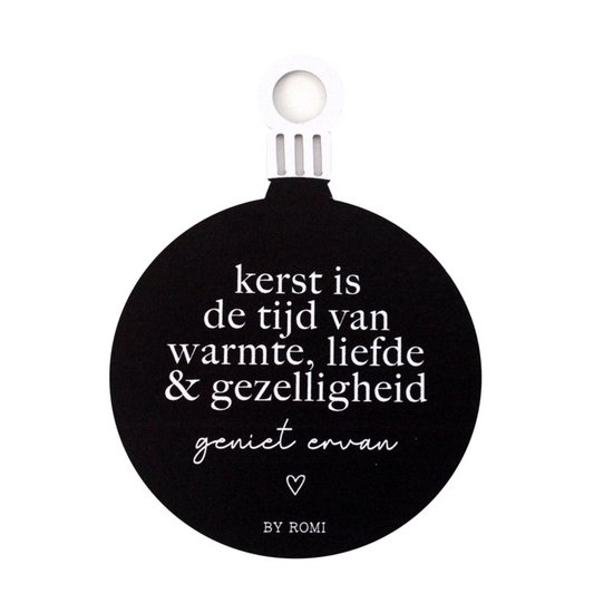 Kerstbal kaart Geniet zwart wit plat/karton om te versturen! 
