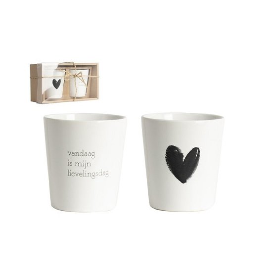 Mokje Hart-lievelingsdag set a 2 stuks Ø7,5x8cm