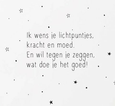 Kaart gedicht 'Ik wens je lichtpuntjes...'