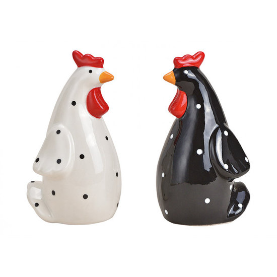 Kippen zwart/wit 2 verschillende