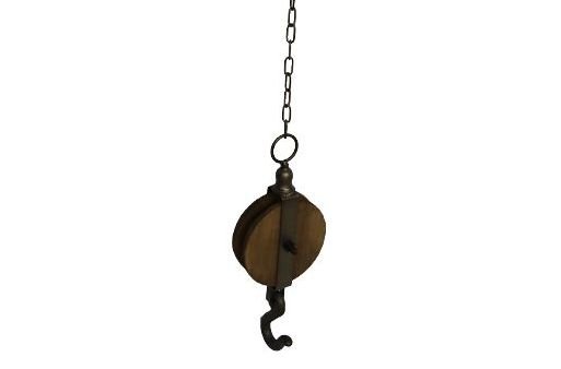 Haak katrol ijzer decoratie 33 cm.