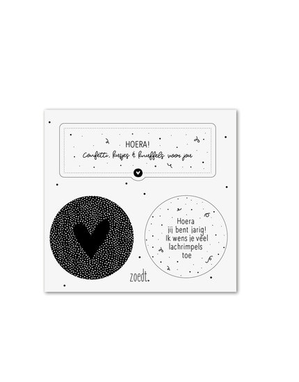  3 x leuke cadeaustickers - Hoera set Zoedt