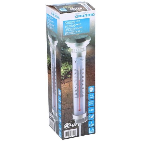 Solarlamp & thermometer 1-LED 9x57cm Grundig