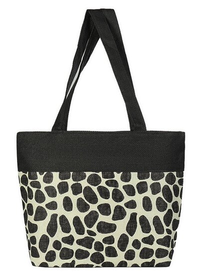 Strandtas/Animal Print Zwart
